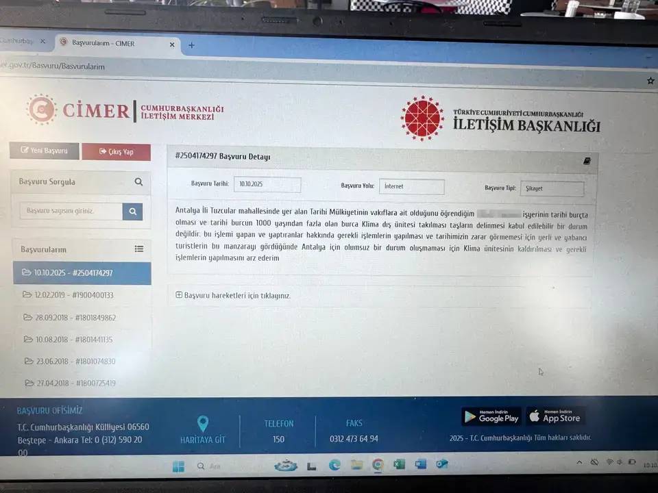 Kaleiçi'nde Tarihi Burcu Klima İçin Deldiler! 3